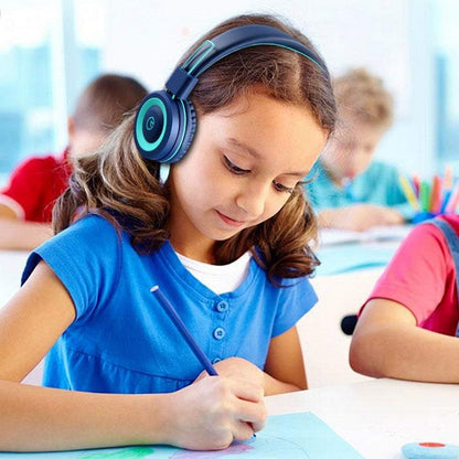 K11 Kids Headphones with Wired Cord 3.5Mm Jack Navy/Teal | 5Ft Long Cord, Tangle Free, Foldable, Plug in On-Ear Headset for School, Classroom, Boys, Girls, Toddler Laptop Travel Tablet