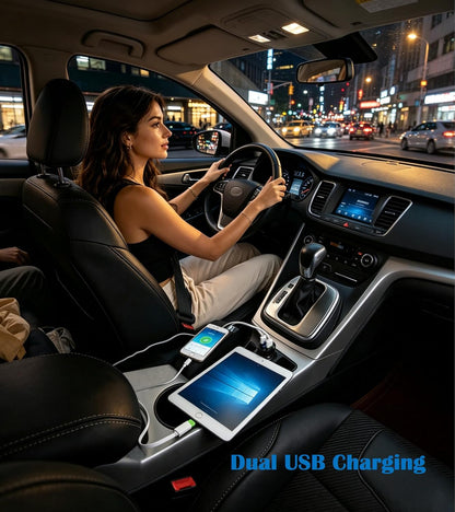 2 USB Car Charger,12V/24V Voltage Meter, Black | Cigarette Lighter USB Adapter with LED Voltage Meter, 12V/24V Car Charger Compatible for Iphone, Samsung, Ipad, GPS, Dash Cam